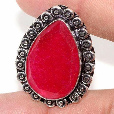 Rub 886b bague ethnique medievale t56 rubis 11gr cachemire 20x30mm bijou argent 925 achat vente