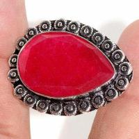 Rub 886c bague ethnique medievale t56 rubis 11gr cachemire 20x30mm bijou argent 925 achat vente