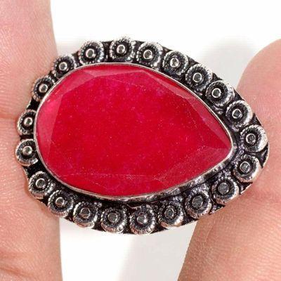 Rub 886b bague ethnique medievale t56 rubis 11gr cachemire 20x30mm bijou argent 925 achat vente