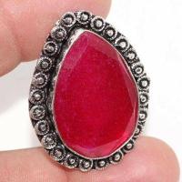 Rub 887a bague ethnique medievale t55 rubis 12gr cachemire 20x30mm bijou argent 925 achat vente