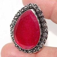 Rub 887b bague ethnique medievale t55 rubis 12gr cachemire 20x30mm bijou argent 925 achat vente