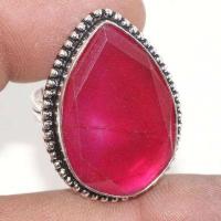 Rub 888a bague ethnique medievale t61 rubis 11gr cachemire 18x30mm bijou argent 925 achat vente