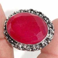 Rub 890c bague ethnique medievale t59 rubis 12gr cachemire 20x30mm bijou argent 925 achat vente