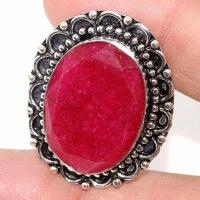 Rub 891b bague ethnique medievale t57 rubis 12gr cachemire 20x30mm bijou argent 925 achat vente