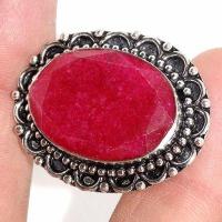 Rub 891c bague ethnique medievale t57 rubis 12gr cachemire 20x30mm bijou argent 925 achat vente 1