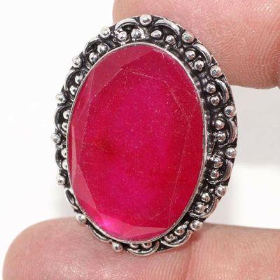 Rub 892b bague ethnique medievale t56 rubis 11gr cachemire 20x30mm bijou argent 925 achat vente