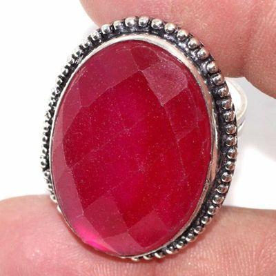 Rub 893b bague ethnique medievale t54 rubis 12gr cachemire 20x30mm bijou argent 925 achat vente