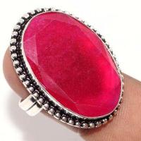 Rub 895b bague ethnique medievale t56 rubis 9gr cachemire 20x30mm bijou argent 925 achat vente