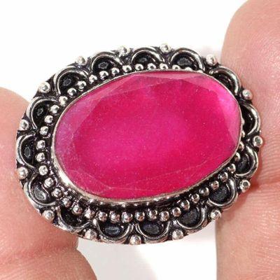Rub 896c bague ethnique medievale t58 rubis 10gr cachemire 20x30mm bijou argent 925 achat vente