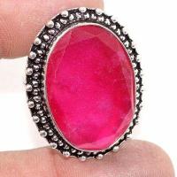 Rub 897a bague ethnique medievale t57 rubis 11gr cachemire 20x30mm bijou argent 925 achat vente