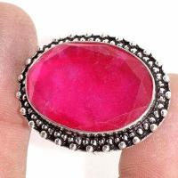 Rub 897c bague ethnique medievale t57 rubis 11gr cachemire 20x30mm bijou argent 925 achat vente