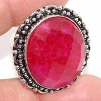 Rub 898a bague ethnique medievale t60 rubis 13gr cachemire 20x30mm bijou argent 925 achat vente