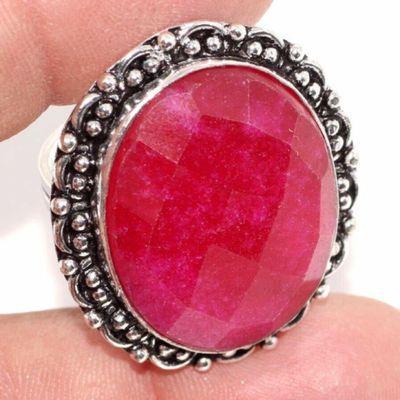 Rub 898c bague ethnique medievale t60 rubis 13gr cachemire 20x30mm bijou argent 925 achat vente