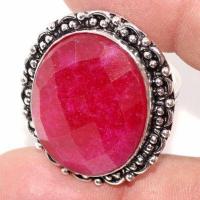 Rub 898c bague ethnique medievale t60 rubis 13gr cachemire 20x30mm bijou argent 925 achat vente