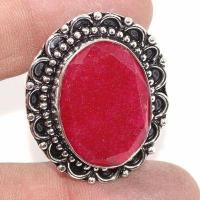 Rub 899a bague ethnique medievale t59 rubis 10gr cachemire 18x24mm bijou argent 925 achat vente