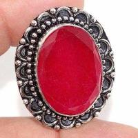 Rub 900a bague ethnique medievale t57 rubis 12gr cachemire 20x30mm bijou argent 925 achat vente 1