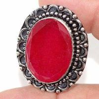 Rub 900b bague ethnique medievale t57 rubis 12gr cachemire 20x30mm bijou argent 925 achat vente