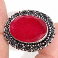 Rub 900c bague ethnique medievale t57 rubis 12gr cachemire 20x30mm bijou argent 925 achat vente