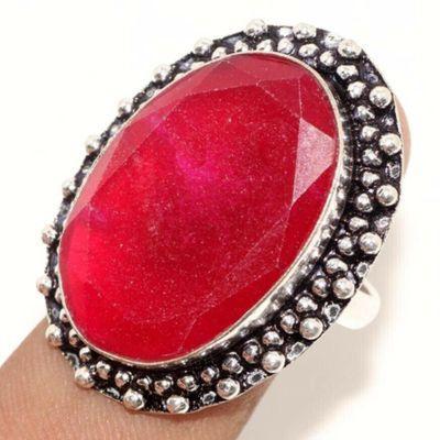 Rub 902a bague ethnique medievale t62 rubis 13gr cachemire 18x28mm bijou argent 925 achat vente