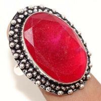 Rub 902b bague ethnique medievale t62 rubis 13gr cachemire 18x28mm bijou argent 925 achat vente