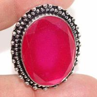 Rub 903a bague ethnique medievale t56 rubis 11gr cachemire 20x30mm bijou argent 925 achat vente