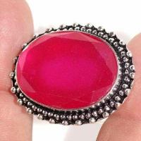 Rub 903c bague ethnique medievale t56 rubis 11gr cachemire 20x30mm bijou argent 925 achat vente