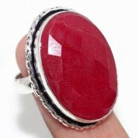 Rub 906b bague medievale t58 rubis 13gr cachemire ovale 20x30mm bijou argent 925 achat vente