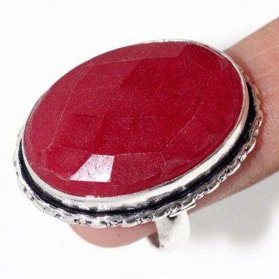 Rub 906c bague medievale t58 rubis 13gr cachemire ovale 20x30mm bijou argent 925 achat vente