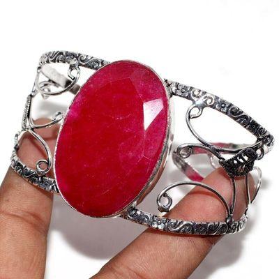 Rub 908a bracelet torque rubis 32x48mm 44gr cachemire bijou ethnique achat vente argent 925