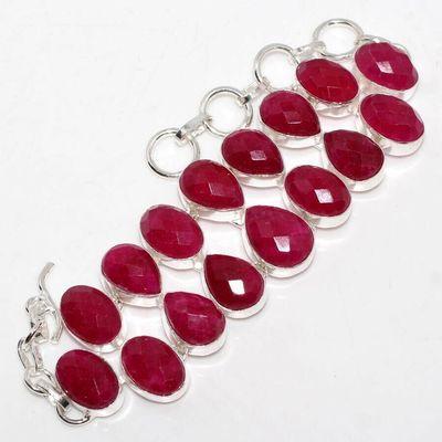 Rub 910a bracelet 14xrubis 12x20mm 53gr bijou ethnique vente argent 925