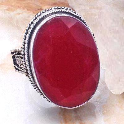 Rub 914b bague chevaliere rubis 22x32mm 22gr t58 argent 926