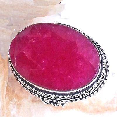 Rub 917c bague chevaliere rubis 20x26mm 14gr t59 argent 925
