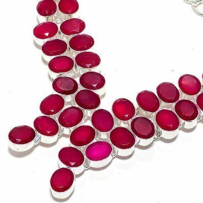 Rub 922b collier parure rubis 12x8mm 66gr bijou ethnique achat vente argent 925 