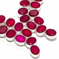 Rub 922c collier parure rubis 12x8mm 66gr bijou ethnique achat vente argent 925 