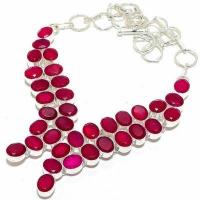 Rub 922d collier parure rubis 12x8mm 66gr bijou ethnique achat vente argent 925