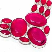 Rub 923c collier parure rubis 20x25mm 64gr bijou ethnique achat vente argent 925 