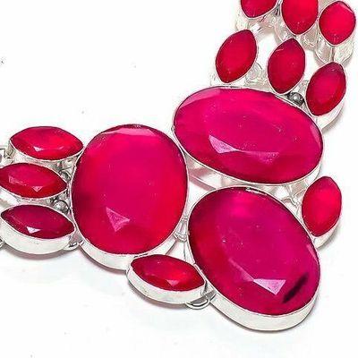 Rub 923c collier parure rubis 20x25mm 64gr bijou ethnique achat vente argent 925