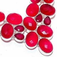 Rub 924c collier parure rubis 12x16mm 67gr bijou ethnique achat vente argent 925 