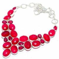 Rub 924d collier parure rubis 12x16mm 67gr bijou ethnique achat vente argent 925 