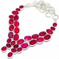 Rub 929d collier parure rubis 10x15m 75gr bijou ethnique achat vente argent 925
