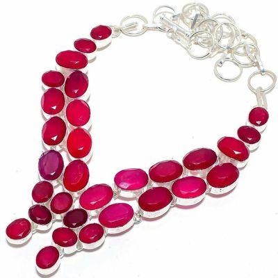 Rub 929d collier parure rubis 10x15m 75gr bijou ethnique achat vente argent 925
