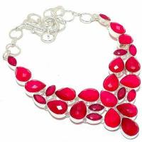 Rub 931a collier parure rubis 14x18mm grenat 62gr bijou ethnique achat vente argent 925 