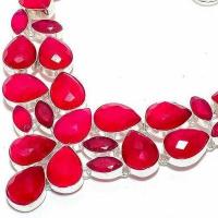 Rub 931b collier parure rubis 14x18mm grenat 62gr bijou ethnique achat vente argent 925