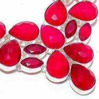 Rub 931c collier parure rubis 14x18mm grenat 62gr bijou ethnique achat vente argent 925 