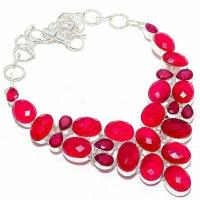 Rub 932a collier parure rubis 14x18mm grenat 80gr bijou ethnique achat vente argent 925 