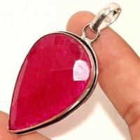 Rub 933b pendentif pendant rubis 26x42mm grenat 14gr argent 925 achat vente