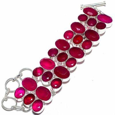 Rub 938a bracelet torque rubis 10x15mm 46gr cachemire bijou ethnique achat vente argent 925