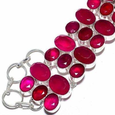 Rub 938c bracelet torque rubis 10x15mm 46gr cachemire bijou ethnique achat vente argent 925