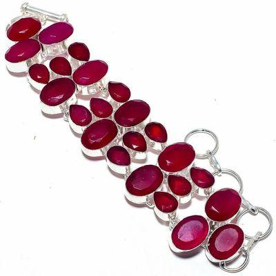 Rub 941a bracelet torque rubis 10x15mm 43gr cachemire bijou ethnique achat vente argent 925