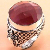 Rub 946e bague chevaliere t56 rubis 20mm 17gr medievale bijou argent925